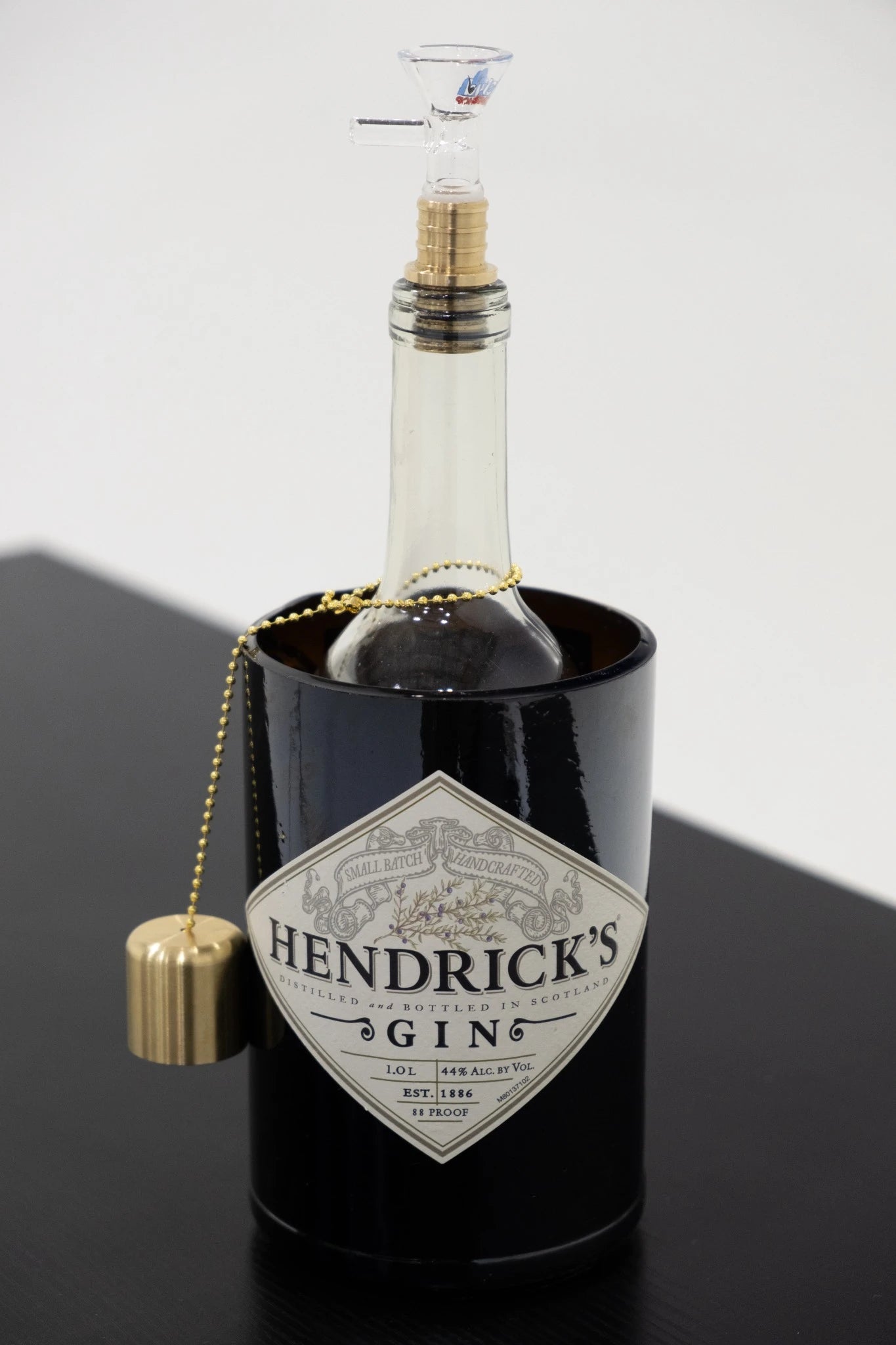 Bareneck Gravity Pipe – Upcycled Hendrick’s Bottle Gravity Bong