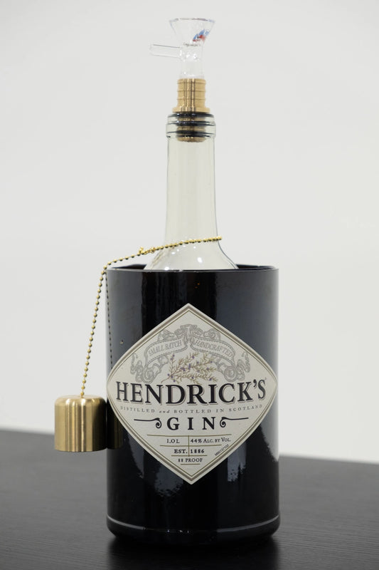 Bareneck Gravity Pipe – Upcycled Hendrick’s Bottle Gravity Bong
